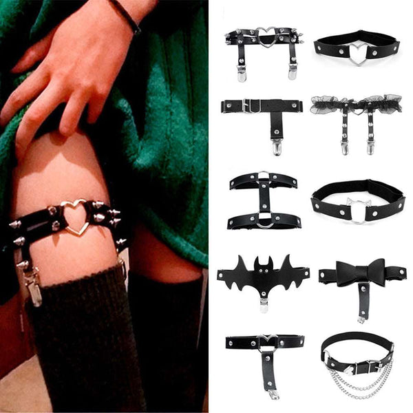 Black Punk Thigh Garter