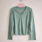 Cloudy Daydream Cardigan in pastel green, cozy knit with relaxed fit.