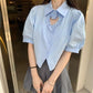 Kawaii Hollow Heart Pointed Shirt