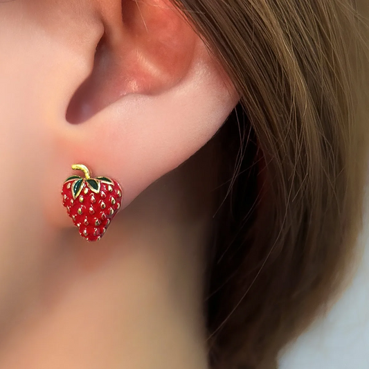 Sweet Strawberry Stud Earrings