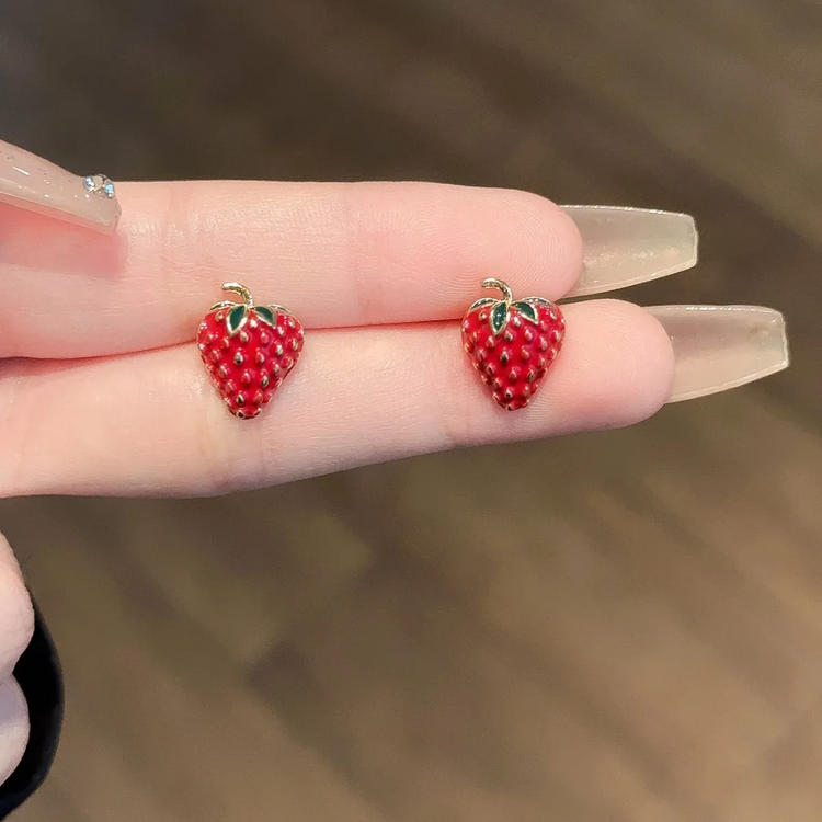 Sweet Strawberry Stud Earrings