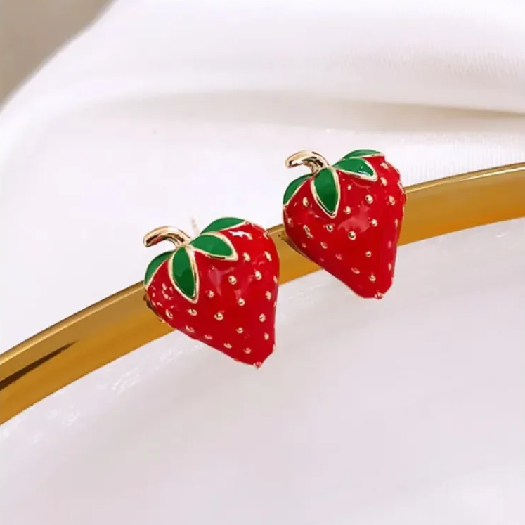 Sweet Strawberry Stud Earrings