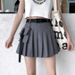 Gothic Streetwear Pleated Skort with Belt