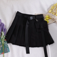 Gothic Streetwear Pleated Skort with Belt