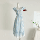 The front of the midi Ethereal Flower Princess Dress on a mannequin. 