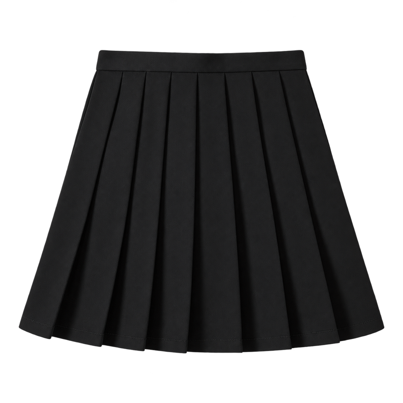 Solid Color Pleated Skirt