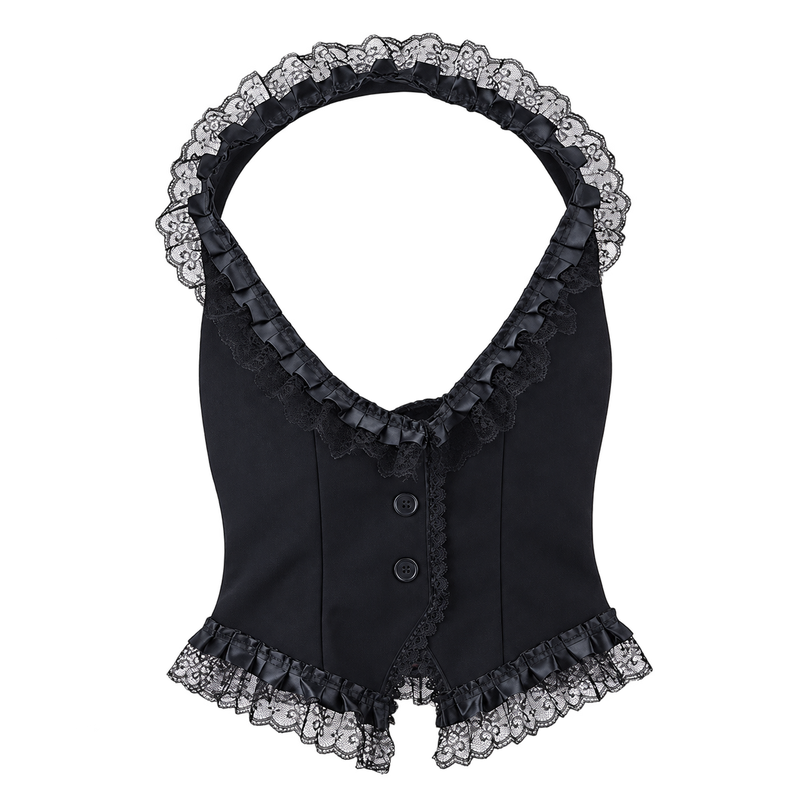 Nocturne Lace-Trim Halter Corset Top