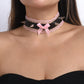Dangerous Woman Spiked Bow Lace Choker