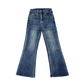Front view of the Main Mood Cloud-Stretch Flare Jeans in classic denim blue.