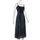 Angled front view of the Midnight Butterfly Maxi Dress on a mannequin to show natural drape.