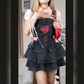 Pocket Full of Love Overall Dress front styling view with pink bows and safety-pin accents