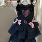 Pocket Full of Love Overall Dress styled with a white blouse and pink bows