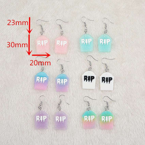 Colorful Tombstone Earrings