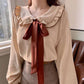 Elegant Peter Pan Bow Collar Blouse