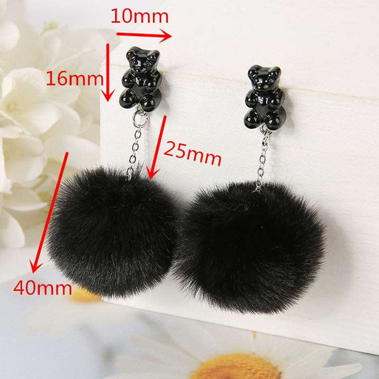 Bear Pompom Earrings