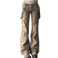 Cutout of the font view of the Rogue Revival Utility Pants with strap accents and flared hem