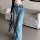 Model walking in Ruffle Flare Jeans showing movement of ruffle hems