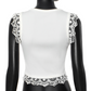 Back view of Serene Butterfly Crop Top with clean, fitted silhouette