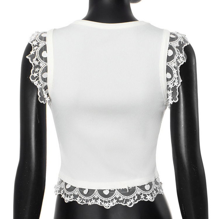 Back view of Serene Butterfly Crop Top with clean, fitted silhouette