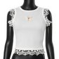 Mannequin wearing Serene Butterfly Crop Top, front view