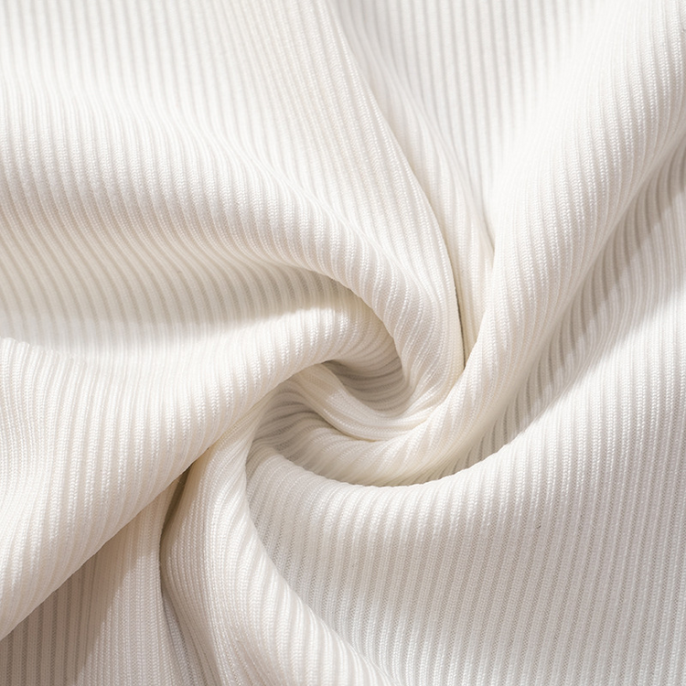 Close-up of the ribbed knit fabric texture of the Serene Butterfly Crop Top