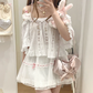 Full outfit featuring the white and pink Sweet Love Lace Bow Skort styled with a flowy blouse.