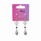 Til Death Do We Sparkle Earrings, black variant, displayed on a Two Moody branded gradient jewelry card.