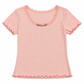 Front flat lay of the pale pink Hushed Dreams Two Moody Originals: Floral Daydream Top with floral pointelle texture and taupe and pink roses and a bow.