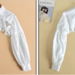 Front and back views of the white Ultra Cropped Layering Blouse.