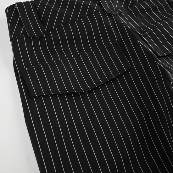Back pocket detail of Y2K Business Chic Trousers with flap design