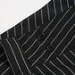 Y2K Business Chic Trousers waistband detail showing black button closure on striped fabric
