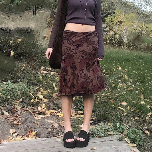 Grunge Floral '90s Skirt