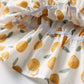 Orange Print Buttoned Blouse