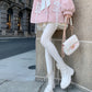 Kawaii Lace-Trim Winter Mini Skirt