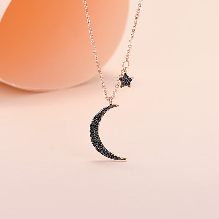 Moon and Star Pendant Necklace