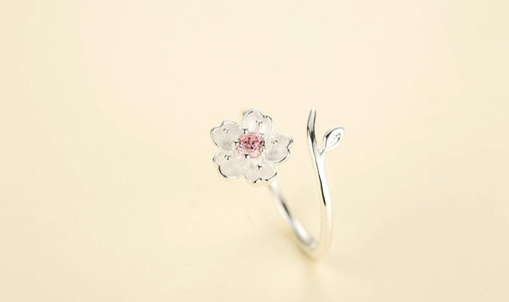 Cute Spiral Cherry Blossom Ring