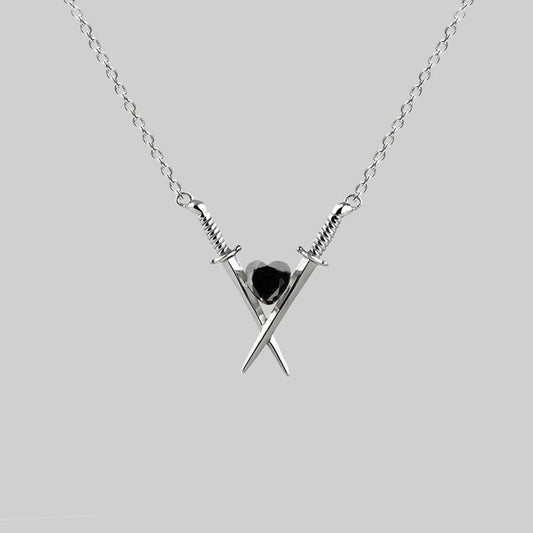 Crossed Swords Heart Necklace