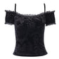 Open Shoulder Gothic Velvet Top