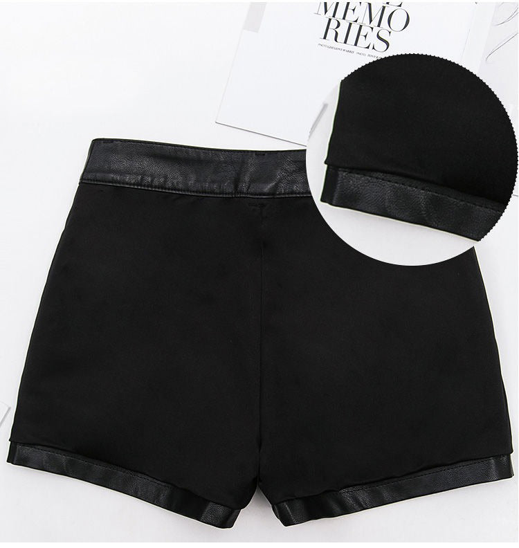 Faux Leather High Waist Shorts