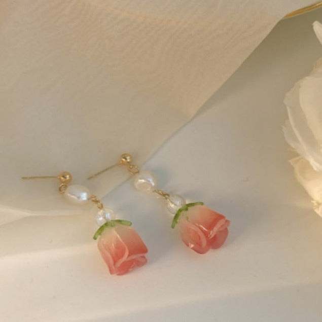 Precious Tulip Flower Earrings