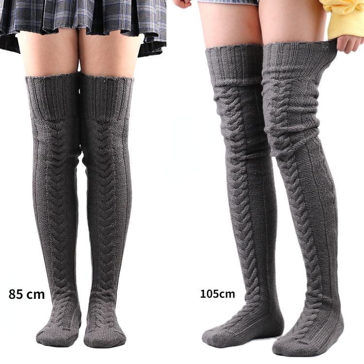 Thigh-High Knitted Socks
