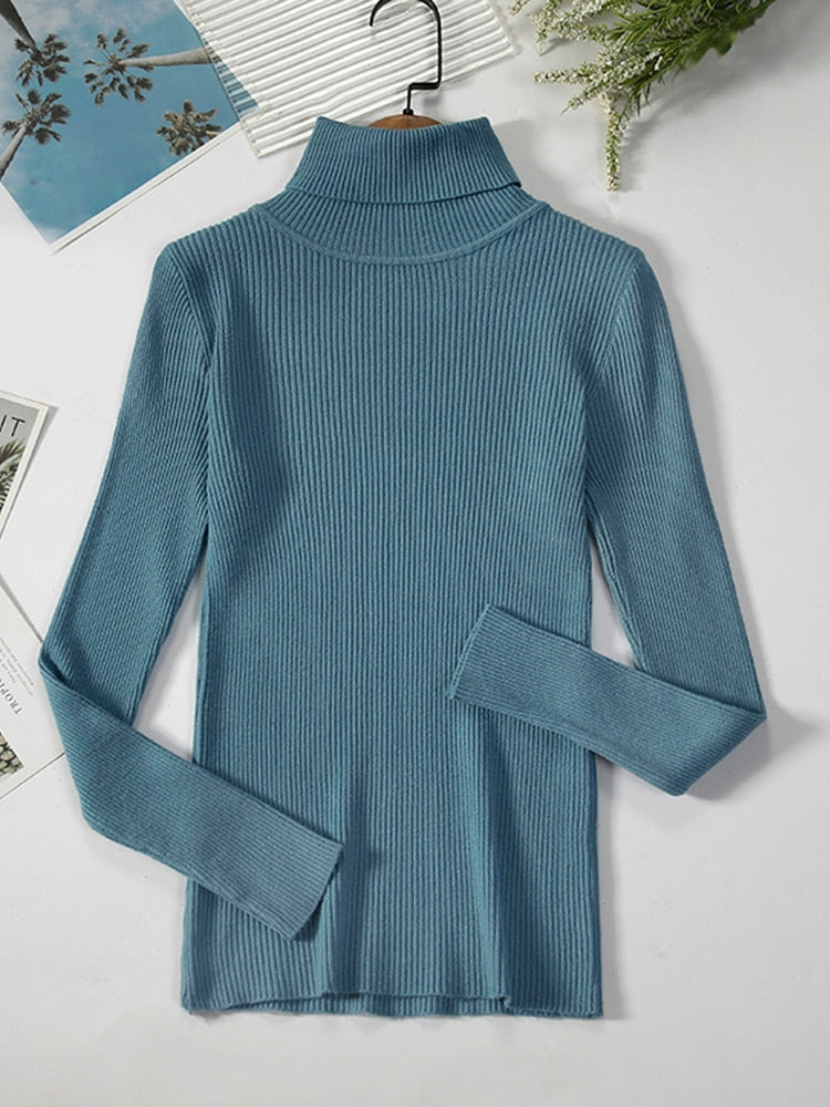 Simple Ribbed Turtleneck