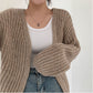 Lantern Sleeve Knit Cardigan