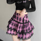 Punk Plaid Tiered Mini Skirt