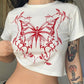 Graphic Butterfly Crop Top