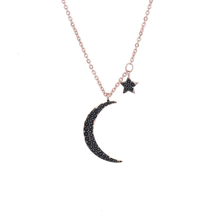 Moon and Star Pendant Necklace