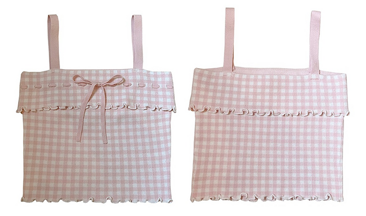 Pretty Bow Gingham Crop Top