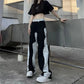 Spliced Street Wide Leg Jeans