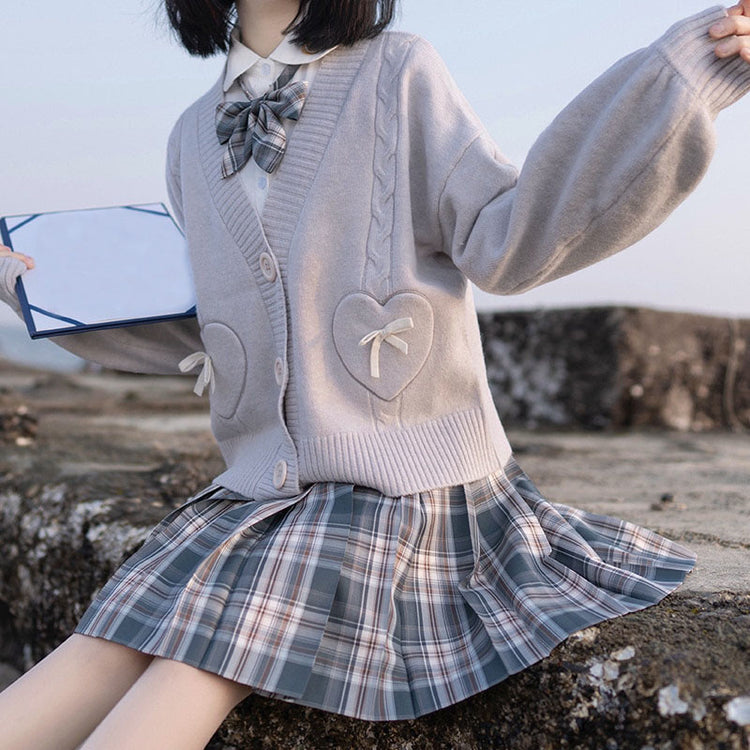 Too Kawaii Heart Bow Cardigan