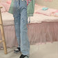 High Waist Cute Bow Lace Heart Jeans